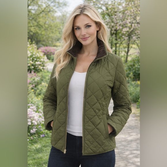J. Crew Jackets & Blazers - J Crew Quilted Puffer Jacket Corduroy Olive Green Small Women’s Cabincore